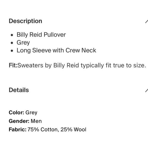 BIG & TALL Billy Reid Crew Neck Sweater Size XL GREY Fair/Good Condition - Picture 4 of 8